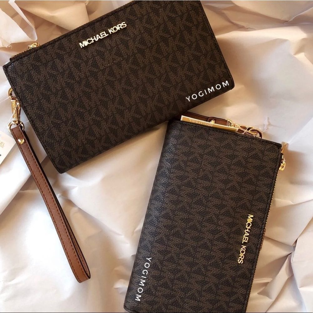 MICHAEL KORS PVC Double Zip WRISTLET WALLET PURSE - Picture 1 of 12